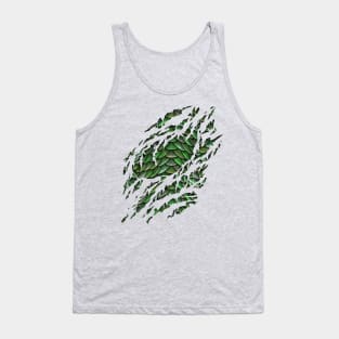 Green Dragon Scales Ripped Tank Top